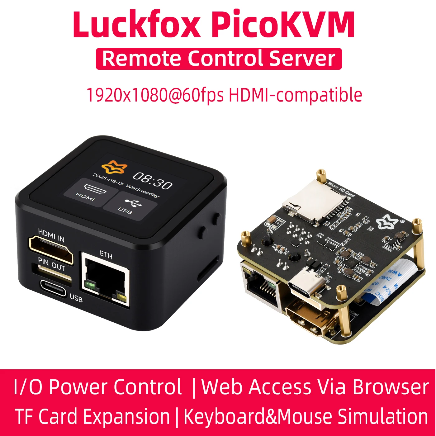outil-de-gestion-a-distance-luckfox-picokvm-video-compatible-hdmi-1920x1080@60fps-ecran-tactile-de-154-pouce-fente-pour-carte-tf-pour-le-controle-des-appareils