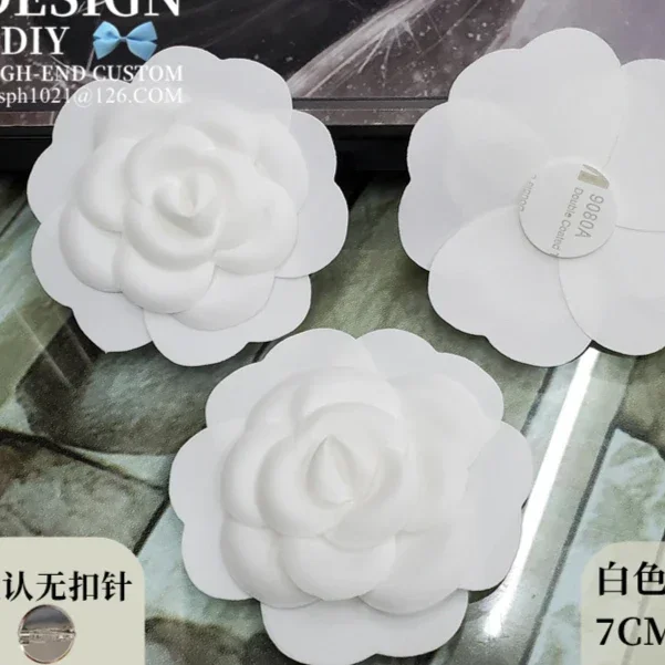 50 قطعة/الحقيبة ملصقات زهور بيضاء دبابيس للحفلات، ديكور لصندوق الهدايا، 5.5 سم / 7.5 سم #3