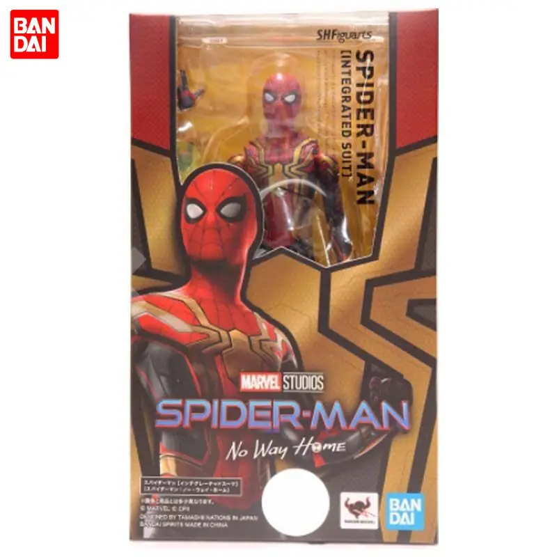 

Коллекционная фигурка Bandai SHF Человек-паук: Нет пути домой (Том Холланд), красно-золотой интегрированный костюм, подвижная фигурка, игрушка, подарок, доставка за 24 часа