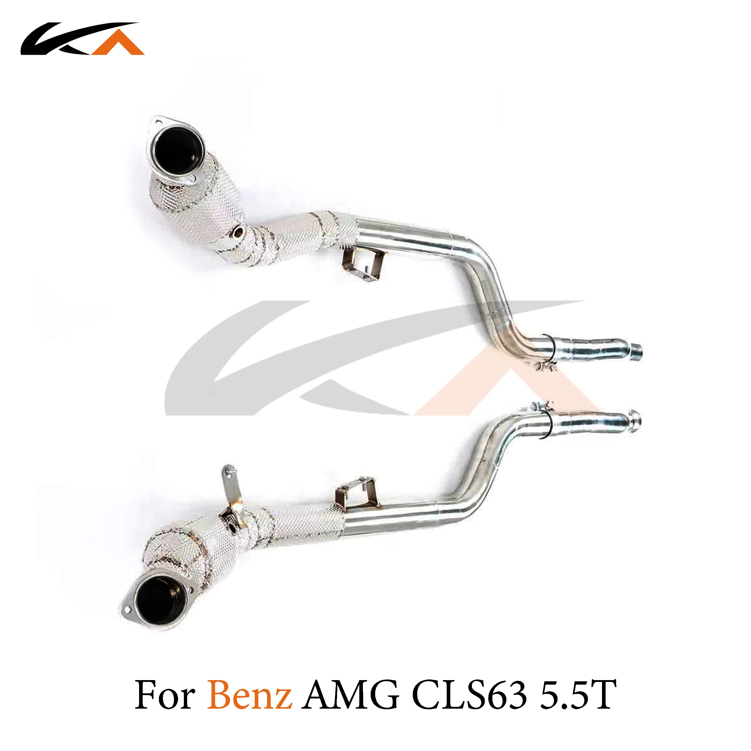 Cabezal de sistema de escape KA Tuning, bajante de acero inoxidable para mercedes-benz AMG CLS63 5,5 T, protector térmico de catálisis de rendimiento de tubo de eje