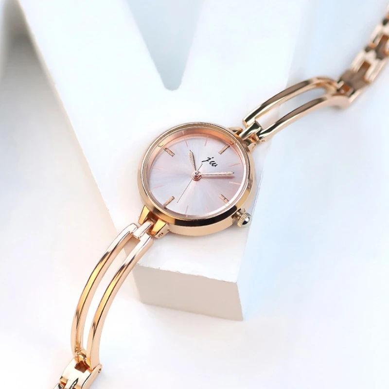 Women Watch Minimalist Small Dial Wristwatch Rose Gold Luxury Alloy Strap Ladies Watch No Bracelet Feminino Quartz Montre Femme