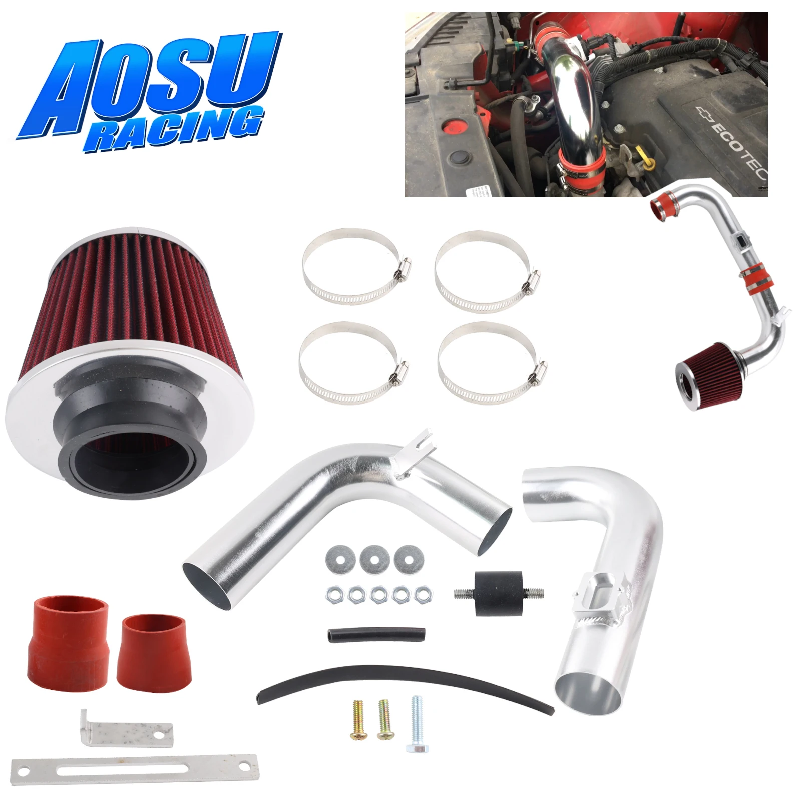 

Cold Air Intake Kit Inlet Pipe+Filter RED For 11-15 CHEVROLET Chevy Cruze 1.4L DOHC Turbo Engine
