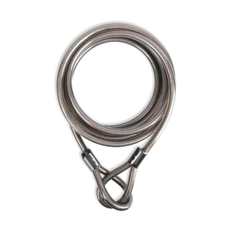 

Трос безопасности с петлевым концом, 15 футов, диаметр 5/8 дюйма, для защиты велосипедов и оборудования, серебристый, 1 шт.