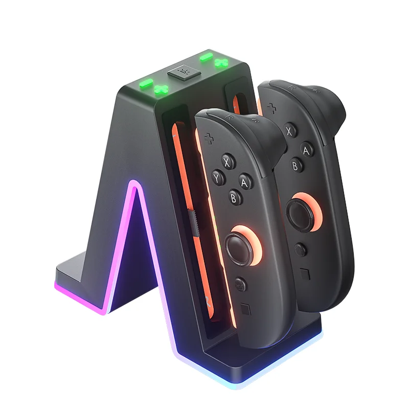 For Nintendo Switch 2 Charging Station Gaming Gamepad Console Storage Base Holder With RGB Light  For NS2 Joycons Charger Stand - view 4