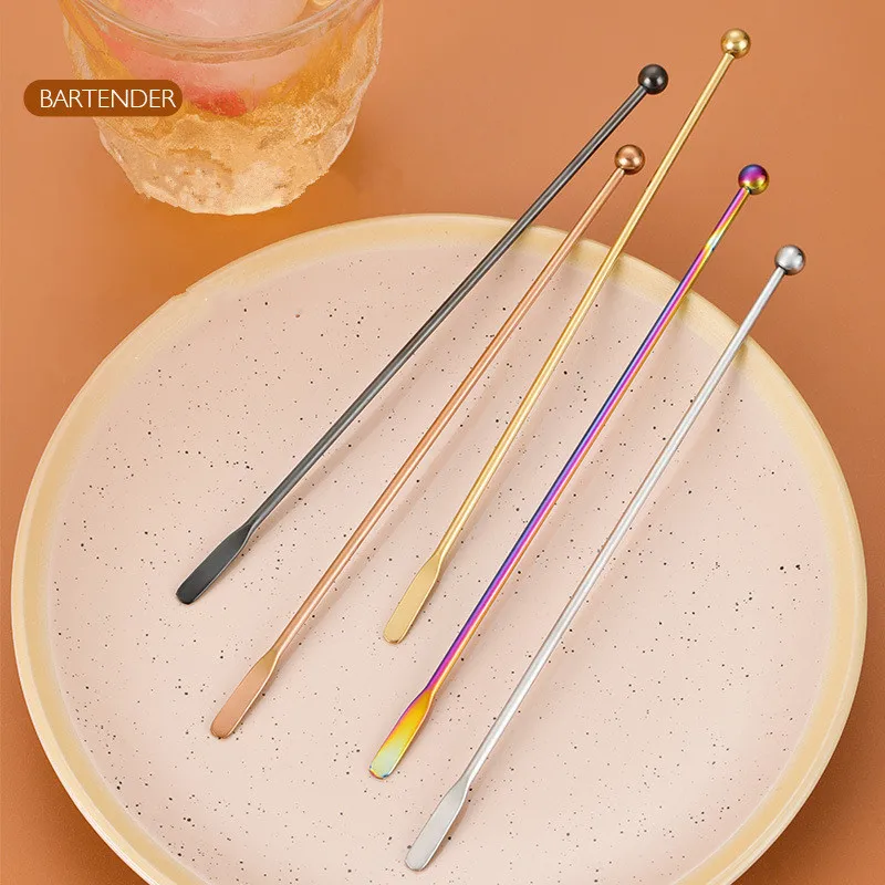 Stainless Steel Cocktail Drink Stirring Sticks Reusable Bartender Wine Stirrer Puddler Muddler Mixer Party Bar Accessories