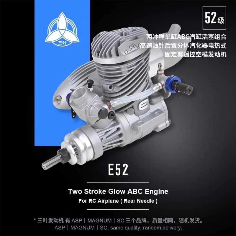 

ASP E52 52-level 8.47CC Split Carburetor 2-stroke Single-cylinder Fixed-wing Methanol Engine for Propeller 11x6