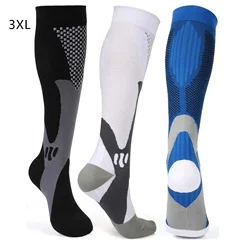 3XL Varicocele Socks Compression Socks Men's Running Cycling Sports Socks Elastic Long Sleeve Travel Tight Blood Circulation New