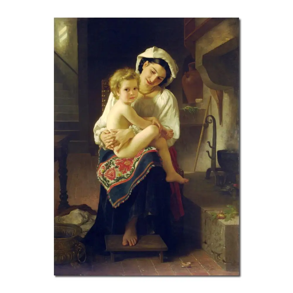 wall art Young Mother Gazing At Her Child William Adolphe Bouguereau Paintings Hand painted High quality