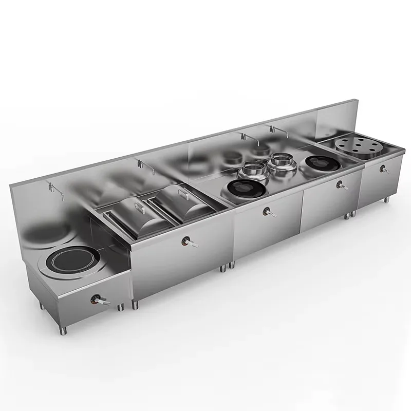 Commercial Induction Combi Wok Stove for Asian Cuisine High-Efficiency Wok Range for Quick Stir-Frying in Restaurants customized