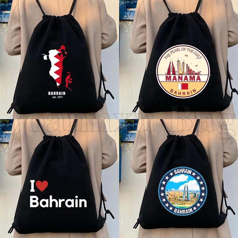 

Manama Bahrain Country Flag Map Gifts Canvas Drawstring Bag Soccer Backpack Gym Sackpack String Bag for Exercising Hiking Sports