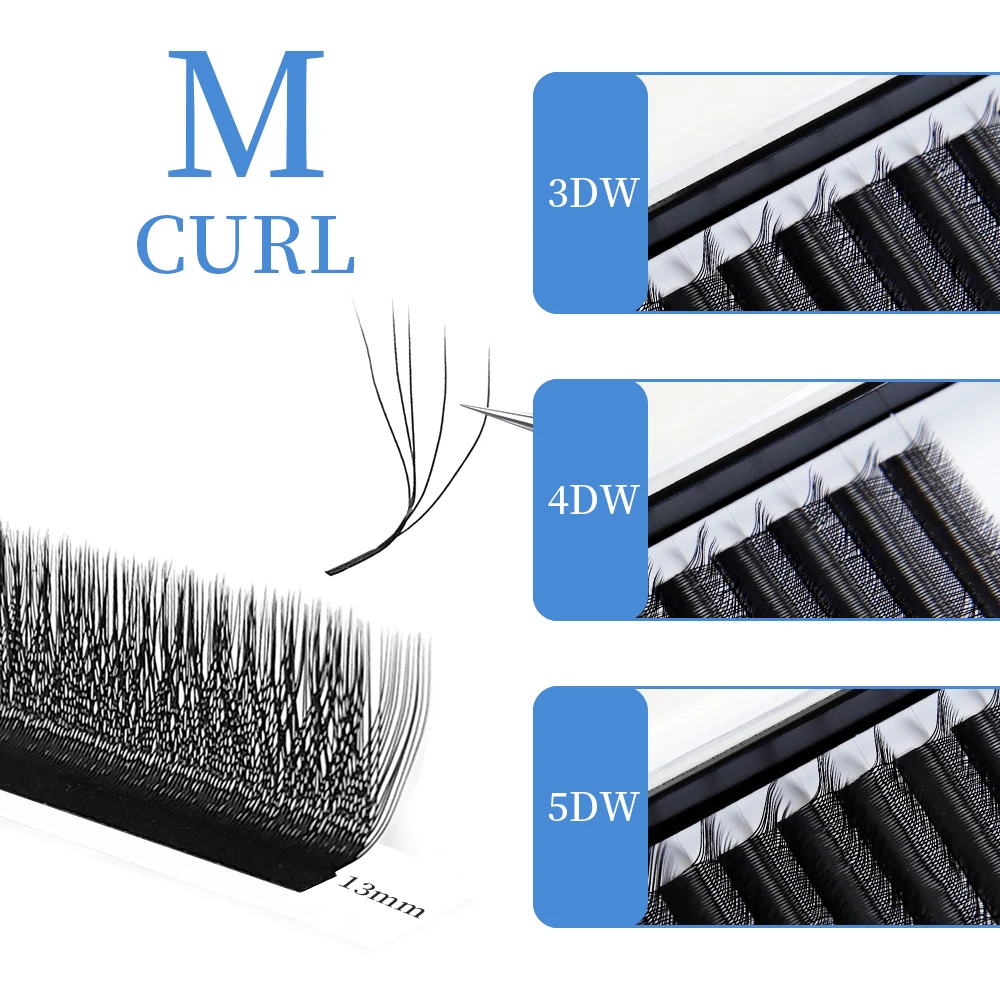 Extensions de cils JB Jeyelabeau LU M Curl, cils en forme de W, Cilios 3D 4D 5D, fibres technologiques de haute qualité, extensions de cils