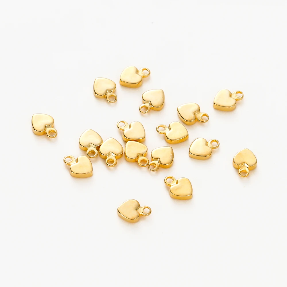 20 Stück 14K/18K vergoldete Herzform Messing Anhänger mit Loch verlängerte Kette Charms für DIY Halskette Schmuckherstellung Zubehör – Detail 10