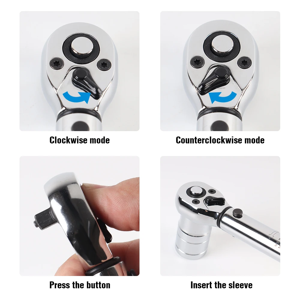 ALIYIQI AYB 5-30N.M 3/8  Inch Square Drive Preset Torque Two-way Ratchet Socket Wrench 3% Hand Spanner Bicycle Repair Tools