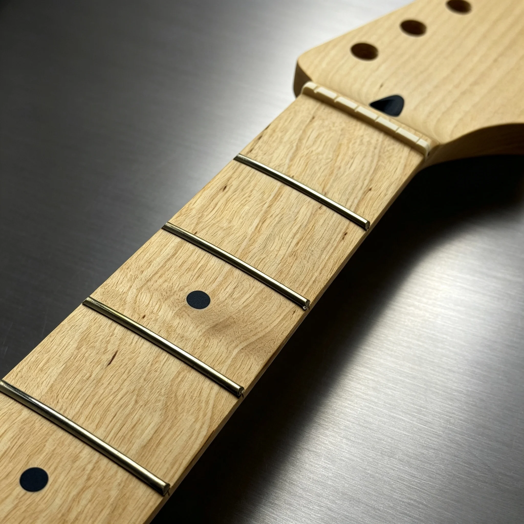 Maple ST Neck 22 Frets Solid Maple Fingerboard Dot Position Markers Unpainted Electric Guitar Neck Replacement Pa
