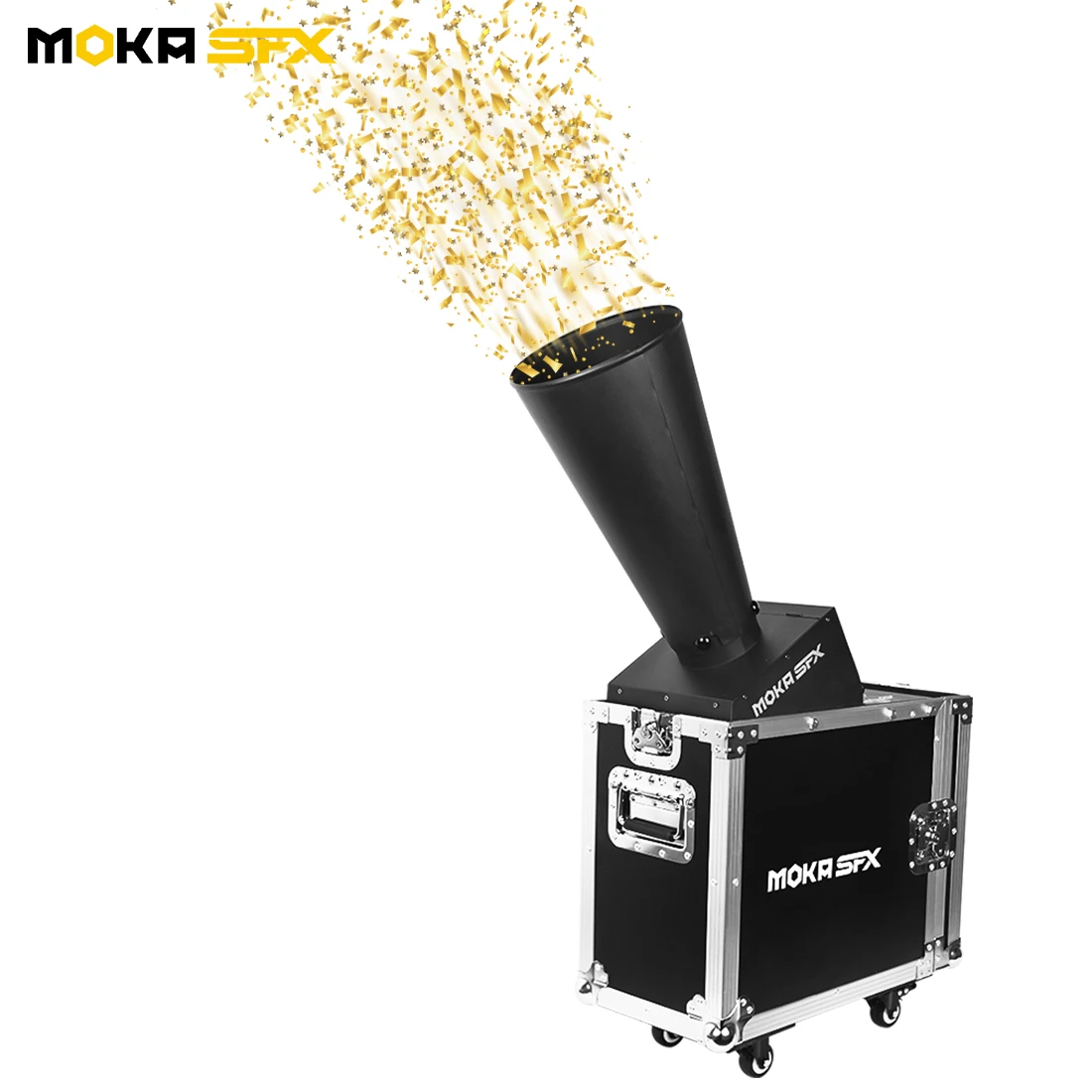 MOKA SFX Stage Confetti Machine Launcher Manual Control Confetti Cannon Blaster for Events Angle Adjustable Jet 10-13 Meters