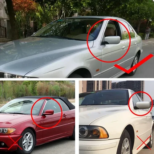 Imagen 2 del producto Para BMW E46 E39 4 puertas 3 Series 1998-2005 cubierta de espejo retrovisor de puerta de alta calidad tapa lateral negro 2021 M3 M4 estilo