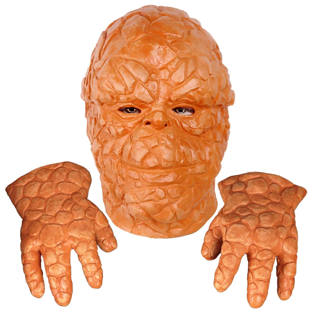 

Fantasticc 4 Stone Monster Mask Cosplay Superhero Thing Latex Hetmet Gloves Halloween Carnival Party Costumes Props