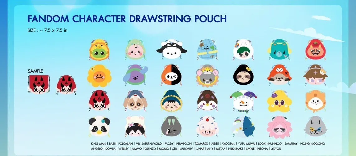 

Official Gmmtv Thai Star Geminifourth Williamest Pondphuwin Joongdunk Taynew Offgun Milklove Nantam Film Pop-up Drawstring Pouch