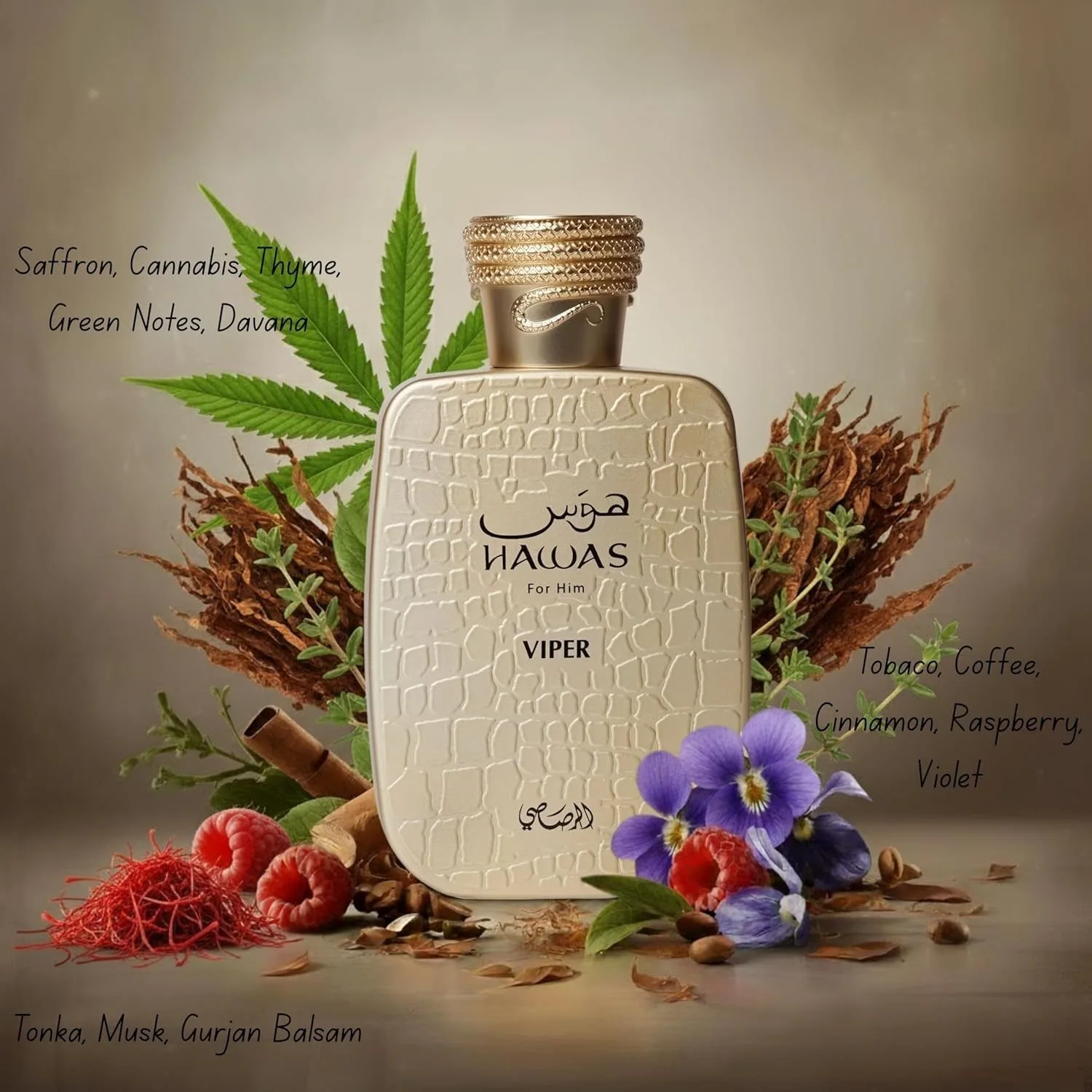 

Hawas Viper For Him Men's Perfume 3.38oz, Deep Leather & Amber Aroma, Refined Sophisticated Scent