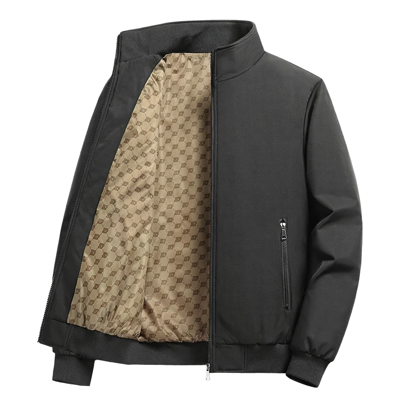 Plus Size 7XL 8XL Men Casual Business Jackets Solid Color Loose Coats Male Lightweight Streetwear Zipper Stand Collar Jacket