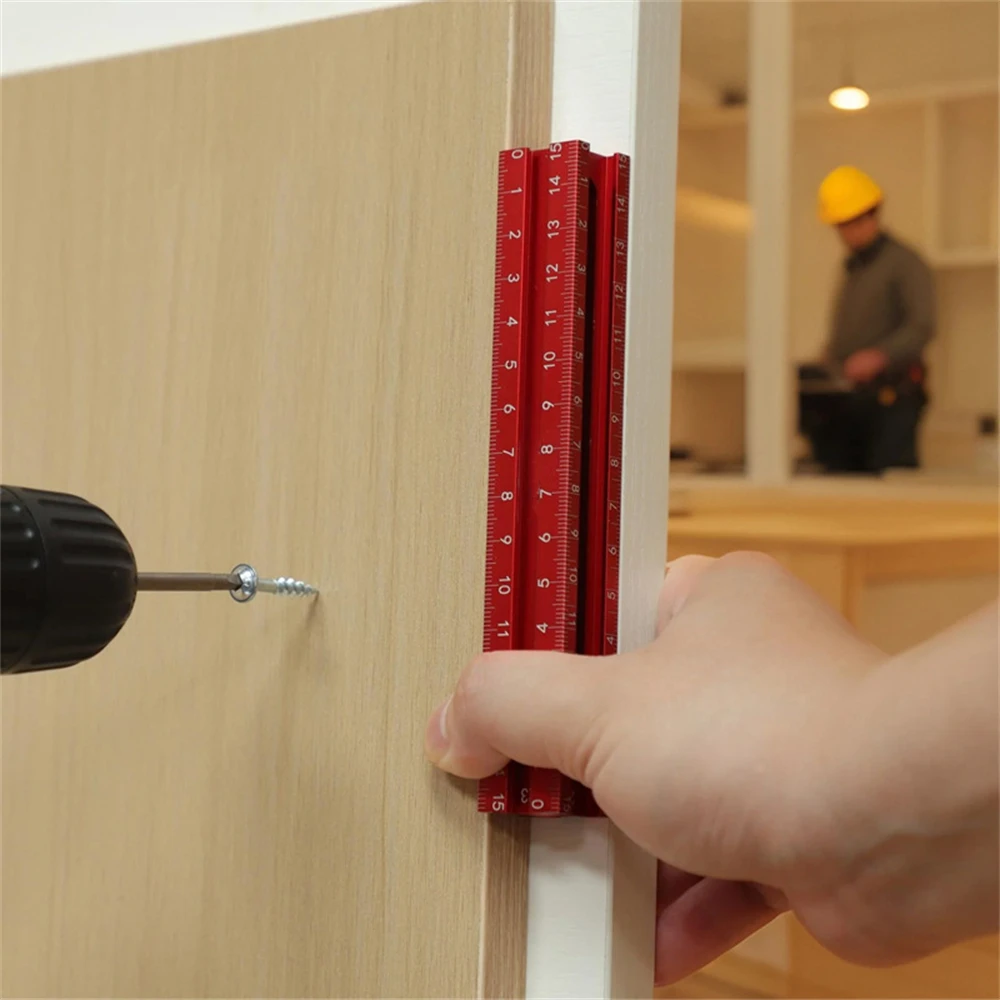 Woodworking Closing and Marking Ruler 4-in-1 Aluminum Alloy Contour Extractor Edge Corner Measuring Gauge Ceiling Level Ruler