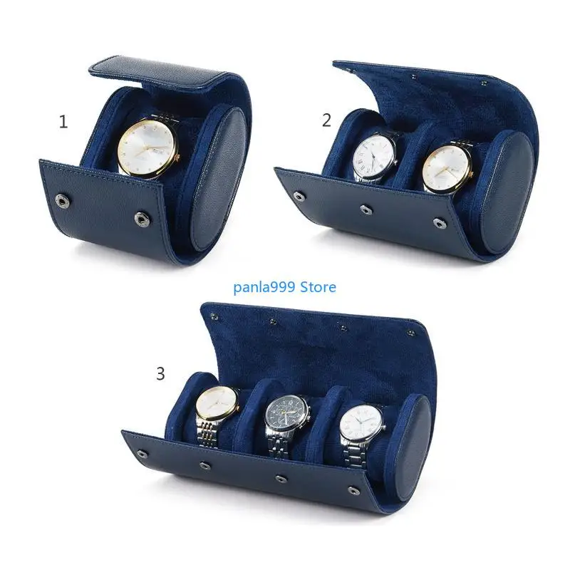 P0RF مجوهرات حقيبة التخزين ساعة أزرار خاطفة حقيبة التعبئة والتغليف حقيبة التخزين صندوق ساعة ميكانيكية حقيبة ساعة السفر هدية