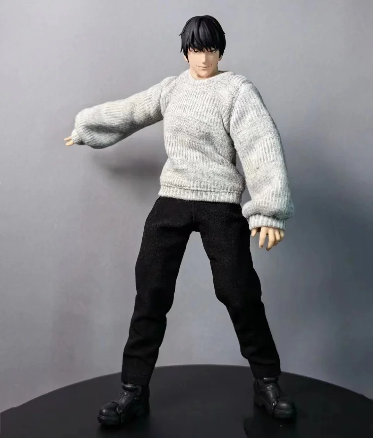 1/12 Scale Soldier Grey Sweater&black Pannts Model for 6'' Romankey