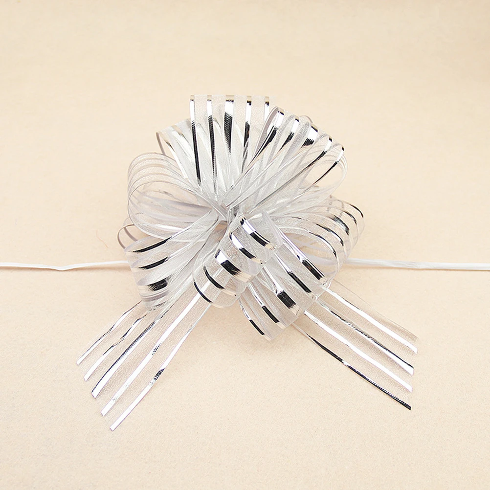 

12 Pcs Hand Drawn Flower Ball Wedding Bows Decoration Pull for Gift The Car Gifts