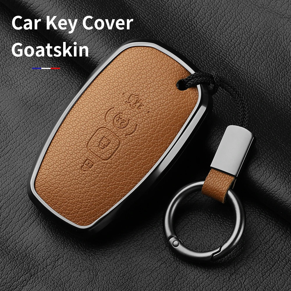 Metal and Leather Car Key Case Cover For Lincoln Continental Navigator Z MKZ MKC MKX Nautilus Aviator Corsair 2017 2018 2019