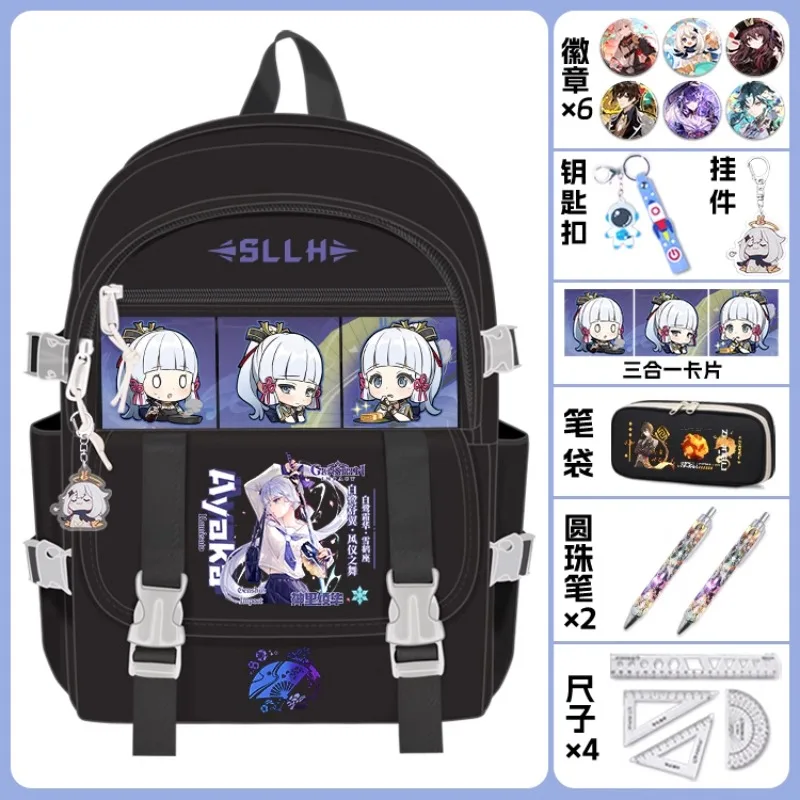 Anime Game GS Impact Cosplay Arlecchino Neuvillette Wanderer Furina Xiao Oxford Cartoon High Capacity Campus Backpack Bags Gifts