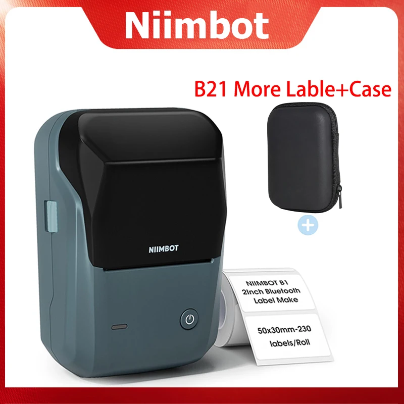 Niimbot B1 Mini Portable Thermal Label Printer Wireless Barcode Maker Adhesive Color UV Sticker Printers Mobile Handheld Printer