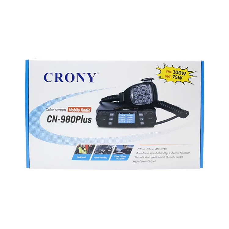 CN-980PLUS Portable 100W VHF UHF CB Two-Way Radio Smart Button Vehicle Mouted Walkie Talkie FM AM Car Radio Transceiver