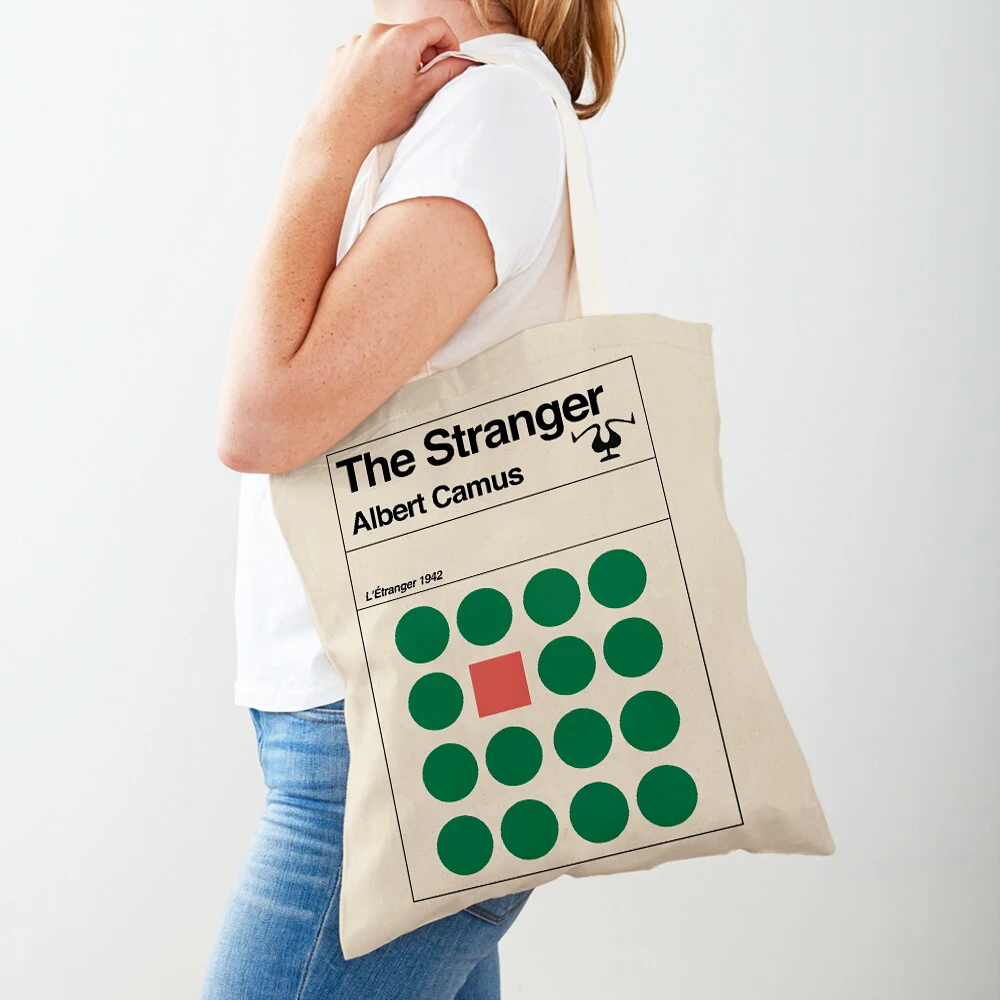 

Casual Women Shopping Bags Book Novel Philosophical Retro Literature Animal Canvas Supermarket Shopper Bag Eco Tote Handbag