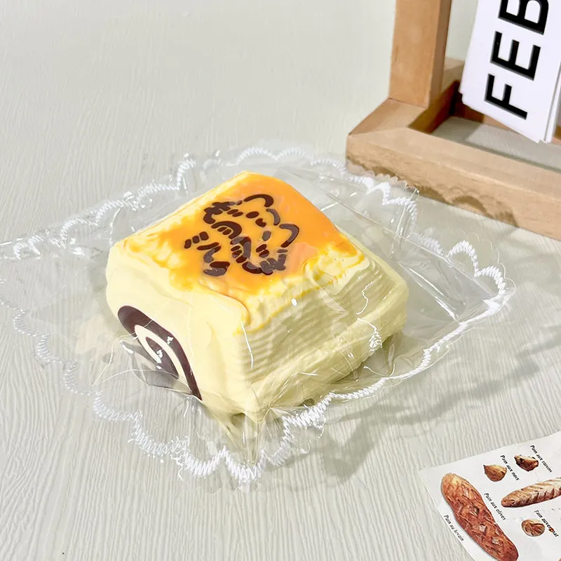 Silicoco Dessert Series Cat Cream Cake Simulation Model Soft Silicone Hand Pinch Stress Relief Fidget Squishy Toy #Nulala200063