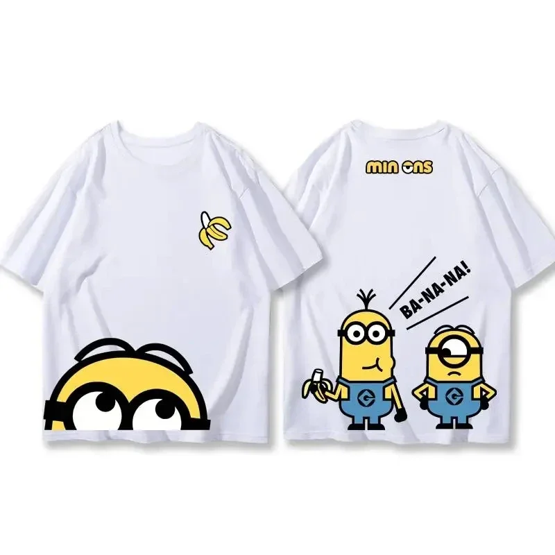 

Детская летняя одежда Minions, подходит для занятий спортом, детская футболка, свободная ткань, топ с короткими рукавами для мальчиков и девочек