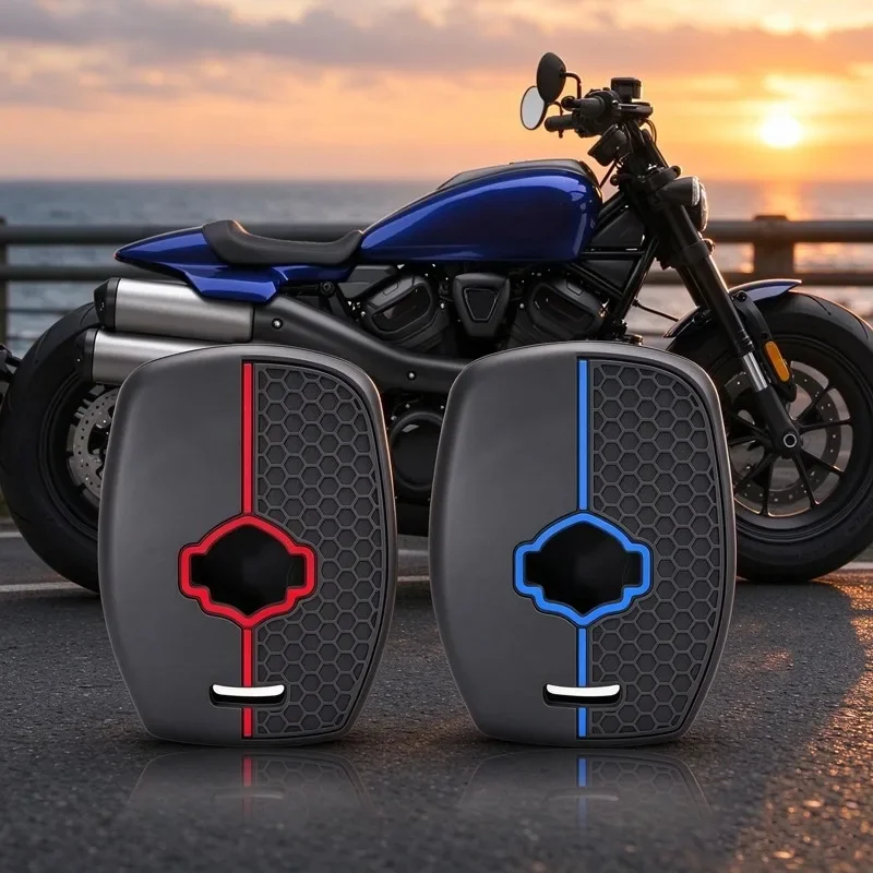 Fashion Key Case Keychain Motorcycle Silicone Key Fob Cover Protective for Harley RA1250 RH1250 Pan America 1250 Sportster 1250S