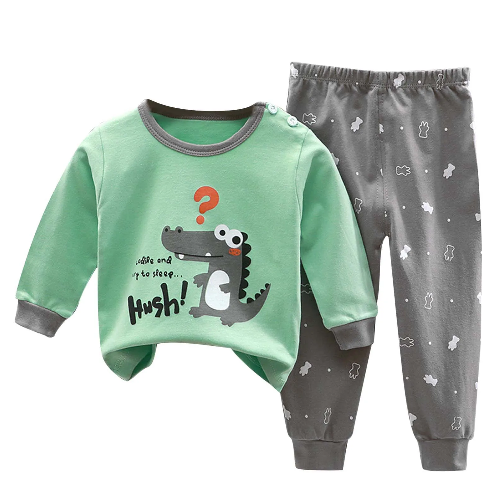 

Pajamas Sets Cotton Children Unisex Soft Comfort Warm Cute Cartoon Printed Suitable Boys Girls Perfect for Autumn Winter Warmth