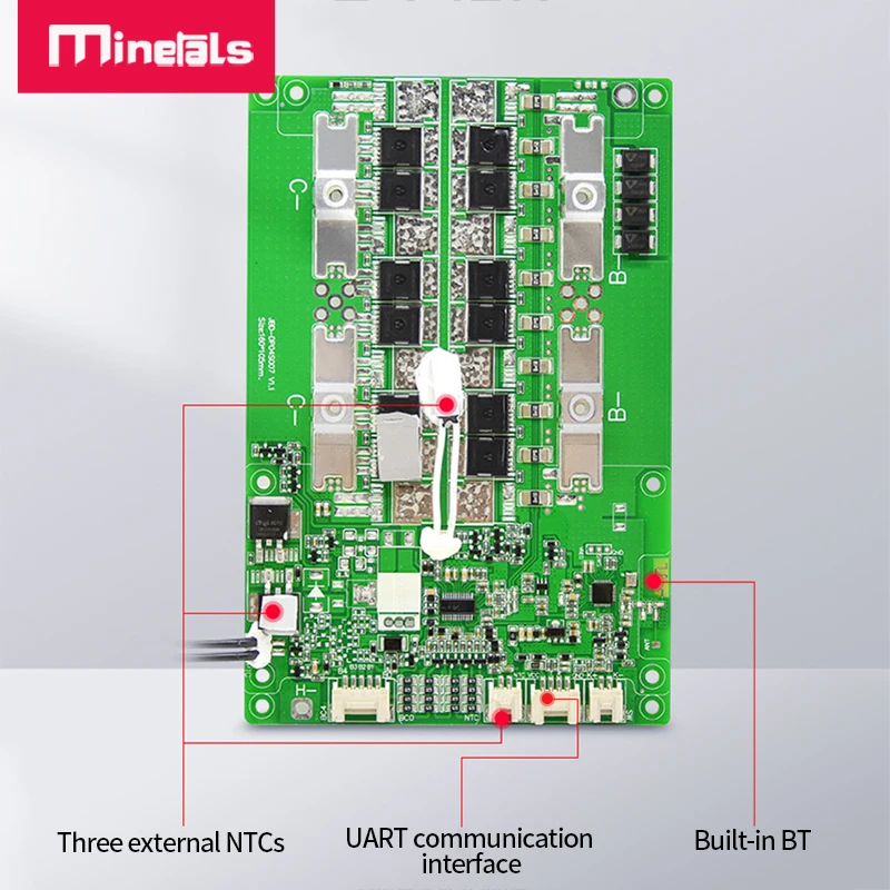 4S BMS lithium battery 12V LFP4 smart Built-in bluetooth 100a 150a balance Support Series Connection Over current protection