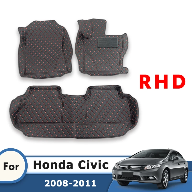 

RHD Car Floor Mats Rugs For Honda Civic 2009 2010 2011 Carpets Foot Rugs Automobiles Accessories Auto Parts Covers Products Pads