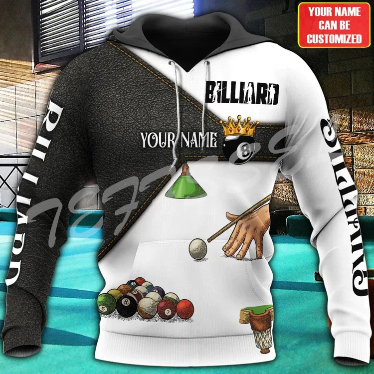 

NewFashion Custom Name Sports Billiards Ball Player Tattoo Vintage Pullover 3DPrint Retro Harajuku Casual Funny Jacket Hoodies Q