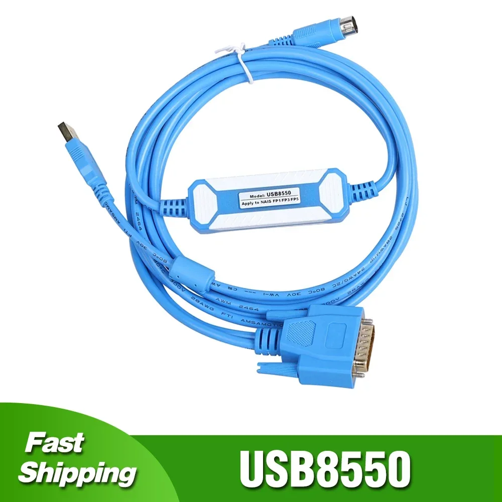 USB8550 For Panasonic FP1 FP3 FP5 Series PLC Programming Cable USB-AFP8550 RS232 Port Cable Equal To AFP1523 AFP5523 Adapter