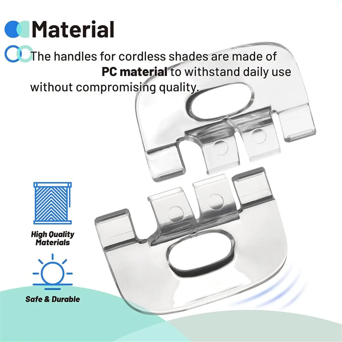 4Pcs Shade Lift Handles for Graber Cordless Mini Blinds and Cellular Shades Made After 2015, Clear Plastic Pulls