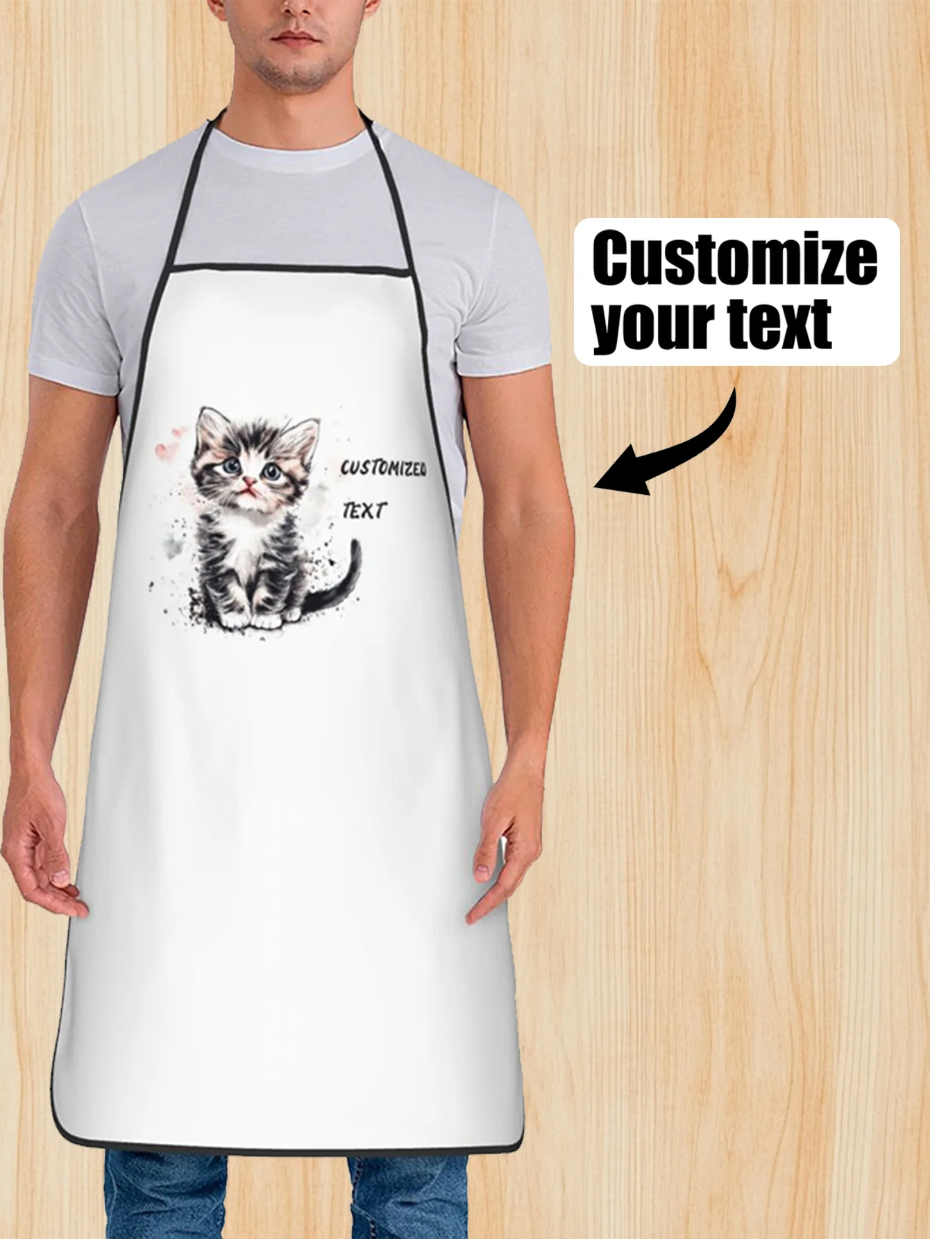 مخصص طباعة النص الرجال المطبخ المئزر التوقيع مآزر المطبخ المنزل الخبز الملابس #2