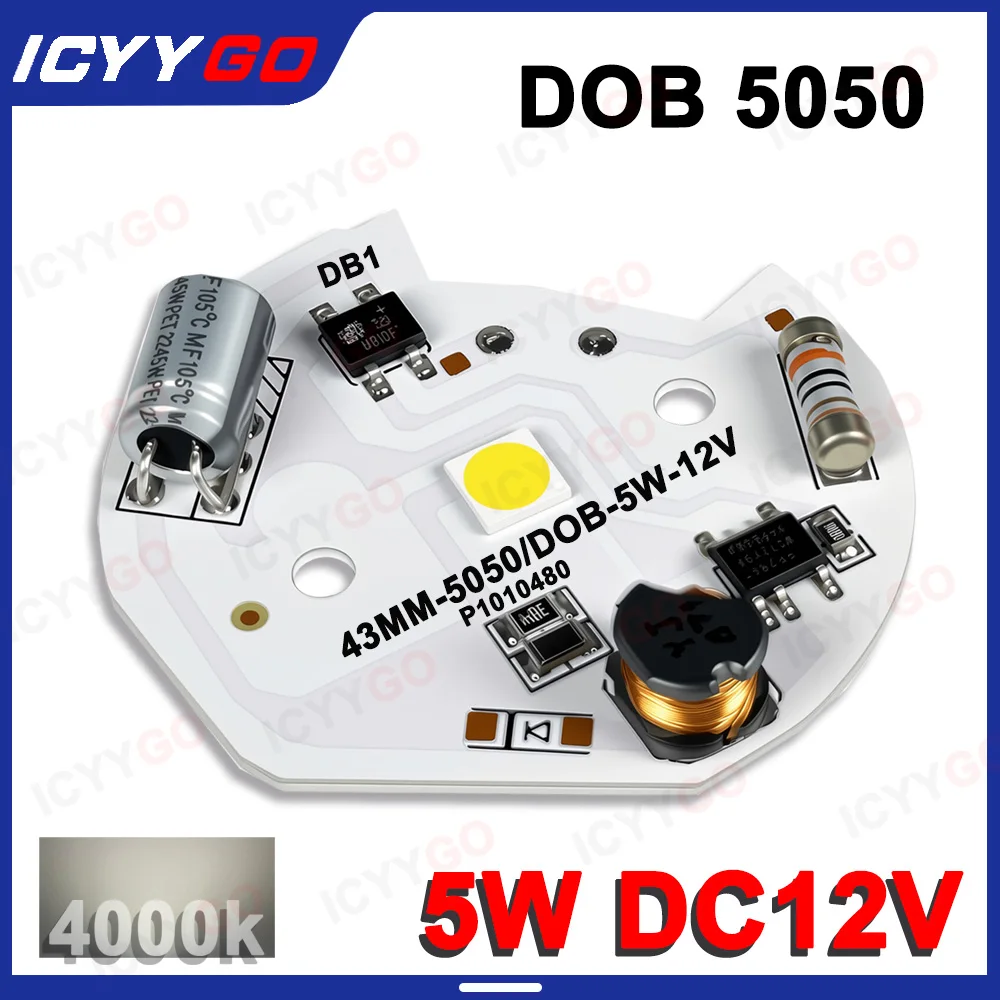 

Светодиодные лампы высокой яркости 5 Вт DC12VDOB 500, источник света, натуральный белый 4000 К, потолочный светильник с одной лампой