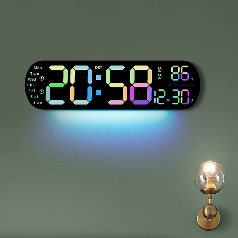 Creative Wall Clock Multifunctional Living Room Clock Large Screen LED Digital Timing 5502