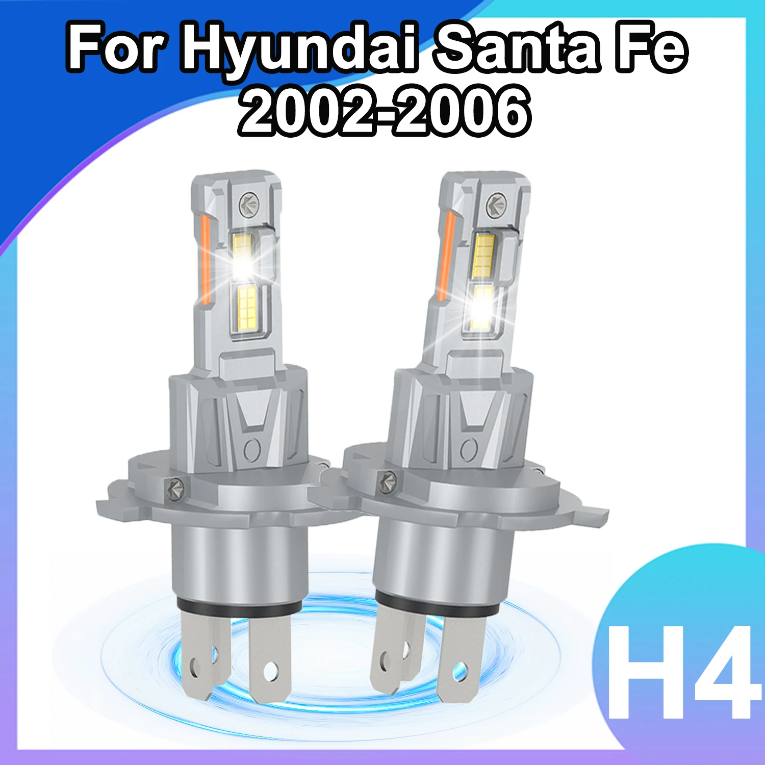 

H4 Led Canbus Headlights 6000K Super Bright 150W High/Low Beam Blubs 3570 Chips Front headLight For Hyundai Santa Fe 2002-2006
