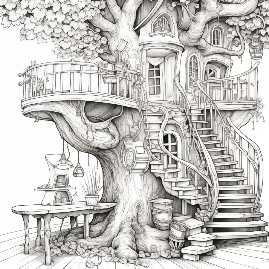 1pc Mysterious Mushroom Town Coloring Book 20 Page Children & Adult Picture Book For Relieve Stress Kill Time Drawing Gifts