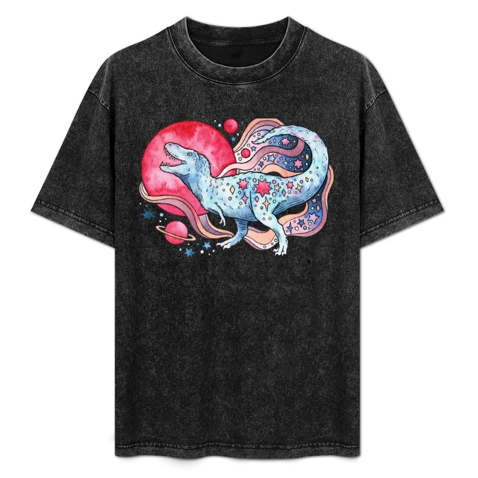 

Star Rex | Cosmic Dinosaur Watercolor T-Shirt heavyweights summer 2025 fashion shirts men clothings