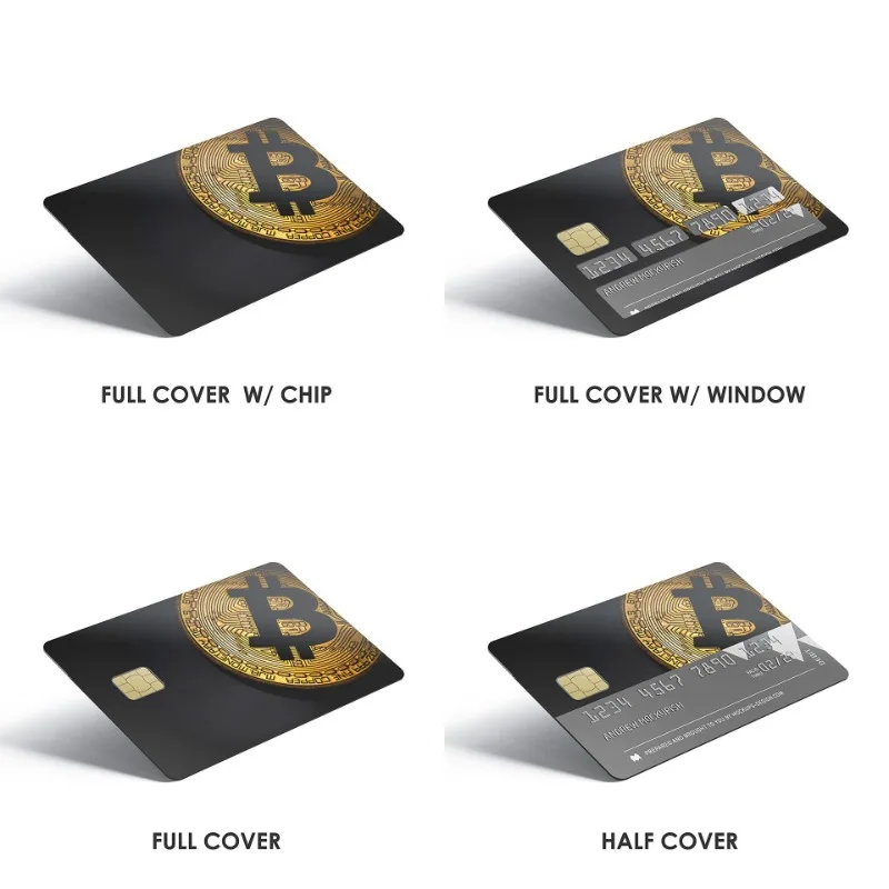 Minimalism Luxury Gifts Card Stickers with Exclusive Bitcoin Design Fashion Debit Card Sticker for Bank Credit Debit Cards Decal