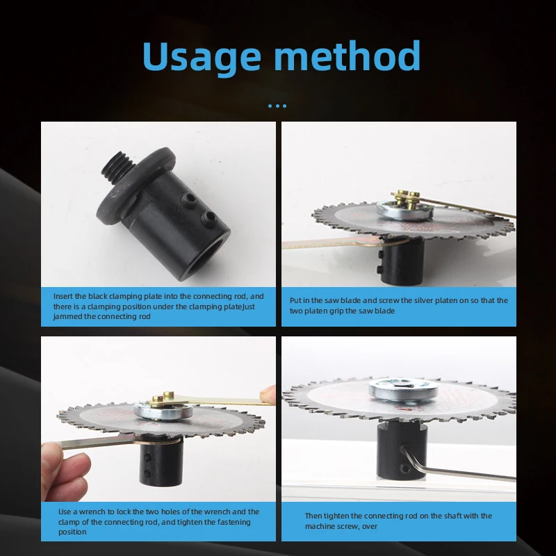 M10 Shaft Sleeve Saw Blade Connection Shaft Pressure Clamp Plate Shaft Connection Rod Table Saw Angle Grinder Accessories Tool